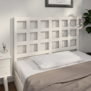 vidaXL Κεφαλάρι Κρεβατιού Λευκό 140,5x4x100cm Μασίφ Ξύλο Πεύκου 1 τεμ.