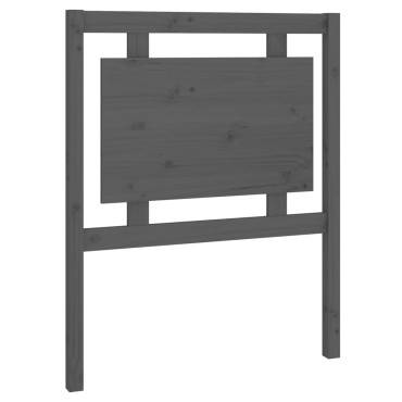 vidaXL Κεφαλάρι Κρεβατιού Γκρι 80,5x4x100cm από Μασίφ Ξύλο Πεύκου 1 τεμ.