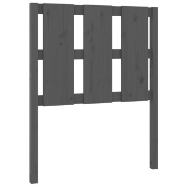 vidaXL Κεφαλάρι Κρεβατιού Γκρι 80,5x4x100cm από Μασίφ Ξύλο Πεύκου 1 τεμ.