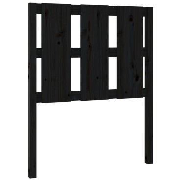 vidaXL Κεφαλάρι Κρεβατιού Μαύρο 80,5x4x100cm από Μασίφ Ξύλο Πεύκου 1 τεμ.