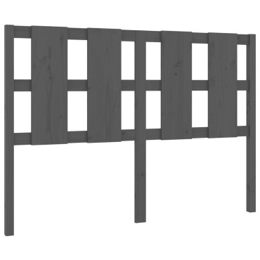 vidaXL Κεφαλάρι Κρεβατιού Γκρι 125,5x4x100cm Μασίφ Ξύλο Πεύκου 1 τεμ.