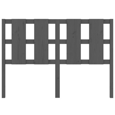 vidaXL Κεφαλάρι Κρεβατιού Γκρι 125,5x4x100cm Μασίφ Ξύλο Πεύκου 1 τεμ.
