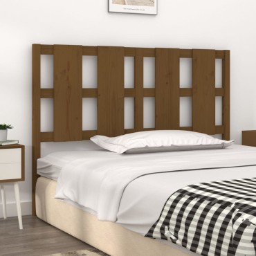 vidaXL Κεφαλάρι Κρεβατιού Μελί 125,5x4x100cm Μασίφ Ξύλο Πεύκου 1 τεμ.