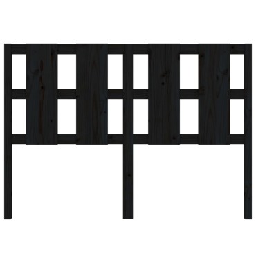vidaXL Κεφαλάρι Κρεβατιού Μαύρο 125,5x4x100cm Μασίφ Ξύλο Πεύκου 1 τεμ.