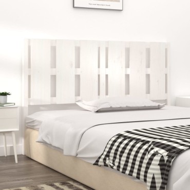 vidaXL Κεφαλάρι Κρεβατιού Λευκό 155,5x4x100cm Μασίφ Ξύλο Πεύκου 1 τεμ.