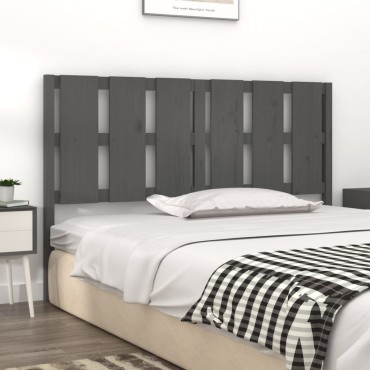 vidaXL Κεφαλάρι Κρεβατιού Γκρι 155,5x4x100cm Μασίφ Ξύλο Πεύκου 1 τεμ.