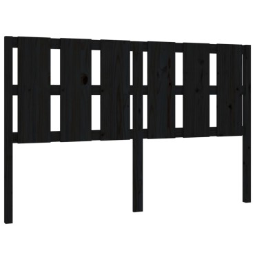 vidaXL Κεφαλάρι Κρεβατιού Μαύρο 155,5x4x100cm από Μασίφ Ξύλο Πεύκου 1 τεμ.