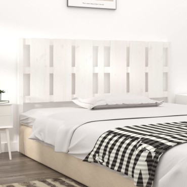 vidaXL Κεφαλάρι Κρεβατιού Λευκό 165,5x4x100cm από Μασίφ Ξύλο Πεύκου 1 τεμ.