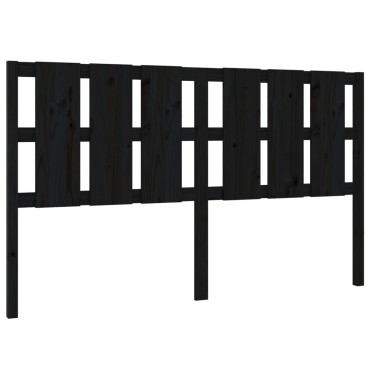 vidaXL Κεφαλάρι Κρεβατιού Μαύρο 165,5x4x100cm από Μασίφ Ξύλο Πεύκου 1 τεμ.
