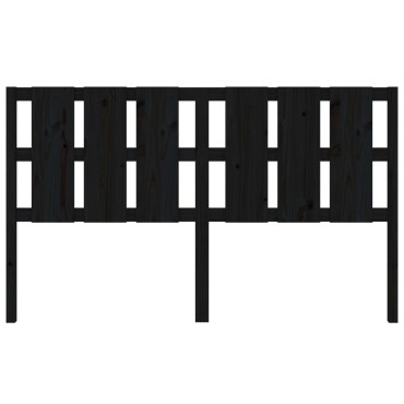vidaXL Κεφαλάρι Κρεβατιού Μαύρο 165,5x4x100cm από Μασίφ Ξύλο Πεύκου 1 τεμ.