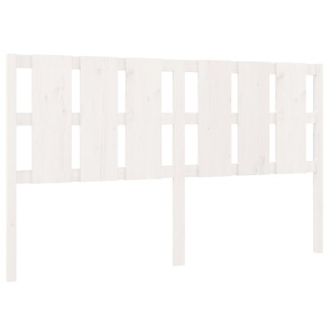 vidaXL Κεφαλάρι Κρεβατιού Λευκό 185,5x4x100cm Μασίφ Ξύλο Πεύκου 1 τεμ.