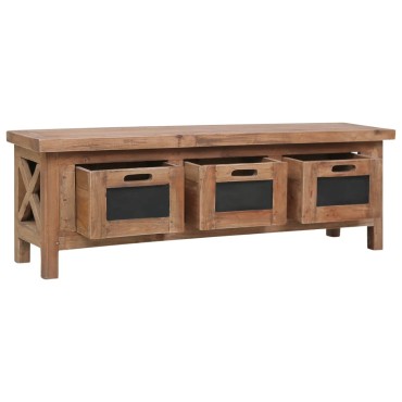 vidaXL Έπιπλο Τηλεόρασης με 3 Συρτάρια Καφέ 120x30x40cm Μασίφ Μαόνι