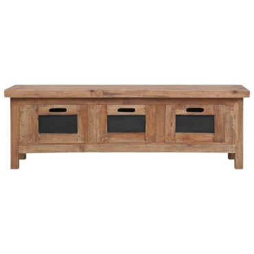 vidaXL Έπιπλο Τηλεόρασης με 3 Συρτάρια Καφέ 120x30x40cm Μασίφ Μαόνι