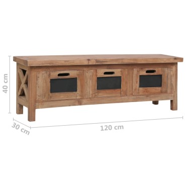 vidaXL Έπιπλο Τηλεόρασης με 3 Συρτάρια Καφέ 120x30x40cm Μασίφ Μαόνι