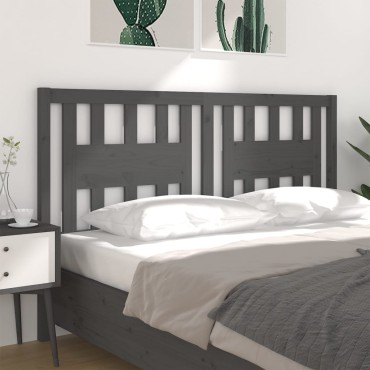 vidaXL Κεφαλάρι Γκρι 126x4x100cm από Μασίφ Ξύλο Πεύκου 1 τεμ.
