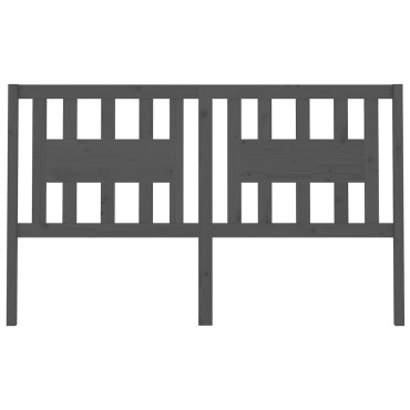 vidaXL Κεφαλάρι Κρεβατιού Γκρι 156x4x100cm από Μασίφ Ξύλο Πεύκου 1 τεμ.