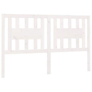 vidaXL Κεφαλάρι Κρεβατιού Λευκό 166x4x100cm Μασίφ Ξύλο Πεύκου 1 τεμ.