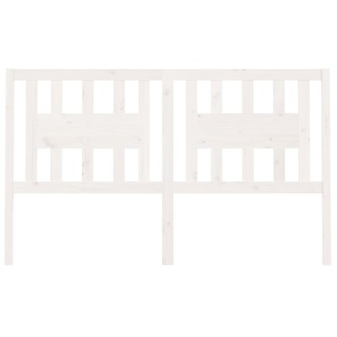vidaXL Κεφαλάρι Κρεβατιού Λευκό 166x4x100cm Μασίφ Ξύλο Πεύκου 1 τεμ.