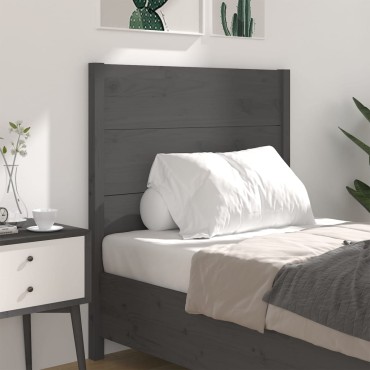 vidaXL Κεφαλάρι Γκρι 81x4x100cm από Μασίφ Ξύλο Πεύκου 1 τεμ.