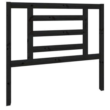 vidaXL Κεφαλάρι Κρεβατιού Μαύρο 106x4x100cm Μασίφ Ξύλο Πεύκου 1 τεμ.