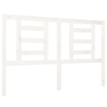 vidaXL Κεφαλάρι Κρεβατιού Λευκό 126x4x100cm Μασίφ Ξύλο Πεύκου 1 τεμ.