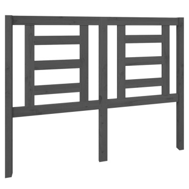 vidaXL Κεφαλάρι Κρεβατιού Γκρι 126x4x100cm από Μασίφ Ξύλο Πεύκου 1 τεμ.