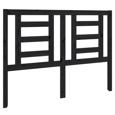 vidaXL Κεφαλάρι Κρεβατιού Μαύρο 126x4x100cm Μασίφ Ξύλο Πεύκου 1 τεμ.