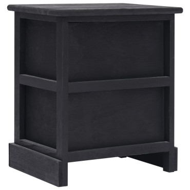 vidaXL Κομοδίνο Μαύρο 38x28x45cm από Ξύλο Παυλώνιας 1 τεμ.