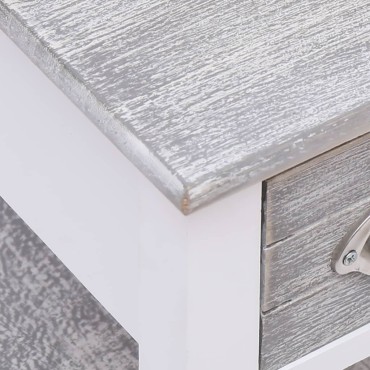 vidaXL Τραπέζι Βοηθητικό Γκρι 40x40x40cm από Ξύλο Παυλώνιας 1 τεμ.