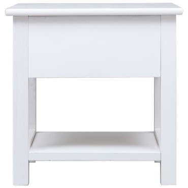 vidaXL Τραπέζι Βοηθητικό Λευκό 40x40x40cm από Ξύλο Παυλώνιας 1 τεμ.