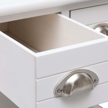 vidaXL Τραπέζι Βοηθητικό Λευκό 40x40x40cm από Ξύλο Παυλώνιας 1 τεμ.