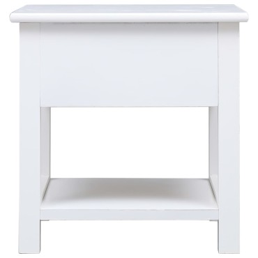 vidaXL Τραπέζι Βοηθητικό Λευκό 40x40x40cm από Ξύλο Παυλώνιας 1 τεμ.