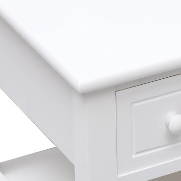 vidaXL Τραπέζι Βοηθητικό Λευκό 40x40x40cm από Ξύλο Παυλώνιας 1 τεμ.