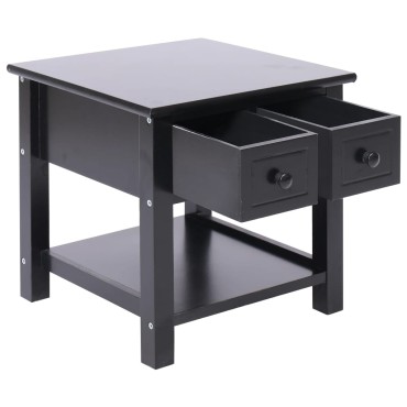 vidaXL Τραπέζι Βοηθητικό Μαύρο 40x40x40cm από Ξύλο Παυλώνιας 1 τεμ.