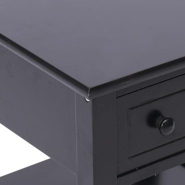 vidaXL Τραπέζι Βοηθητικό Μαύρο 40x40x40cm από Ξύλο Παυλώνιας 1 τεμ.