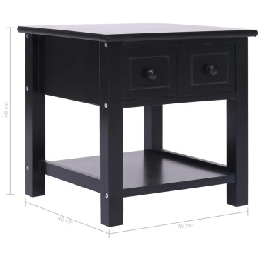 vidaXL Τραπέζι Βοηθητικό Μαύρο 40x40x40cm από Ξύλο Παυλώνιας 1 τεμ.