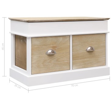 vidaXL Πάγκος Χολ 70x35x45cm από Ξύλο Παυλώνιας 1 τεμ.