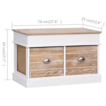 vidaXL Πάγκος Χολ 70x35x45cm από Ξύλο Παυλώνιας 1 τεμ.
