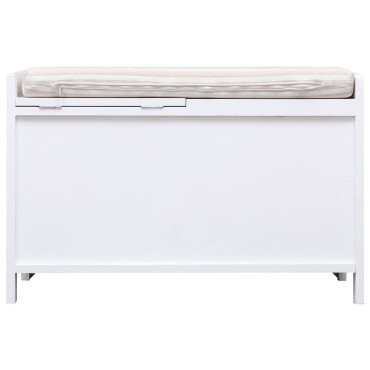 vidaXL Πάγκος Χολ Λευκός 70x33,5x45cm από Ξύλο Παυλώνιας 1 τεμ.