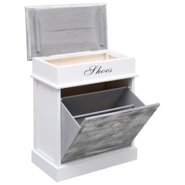 vidaXL Παπουτσοθήκη Γκρι 50x28x58cm από Ξύλο Παυλώνιας