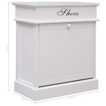 vidaXL Παπουτσοθήκη Λευκή 50x28x58cm από Ξύλο Παυλώνιας