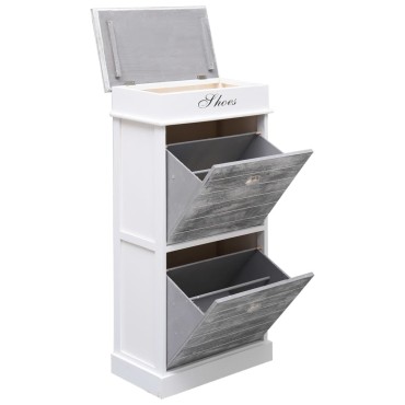 vidaXL Παπουτσοθήκη Γκρι 50x28x98cm από Ξύλο Παυλώνιας