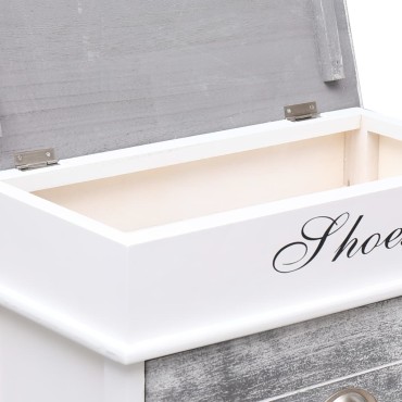 vidaXL Παπουτσοθήκη Γκρι 50x28x98cm από Ξύλο Παυλώνιας