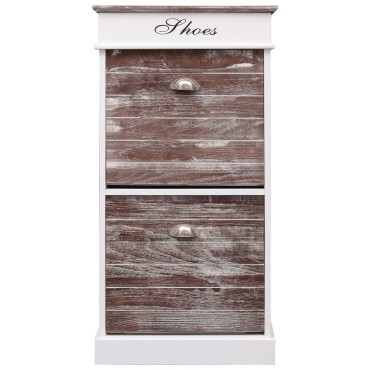 vidaXL Παπουτσοθήκη Καφέ 50x28x98cm από Ξύλο Παυλώνιας