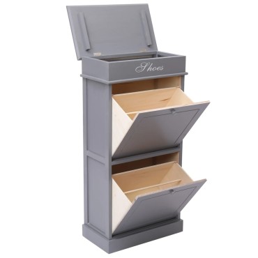 vidaXL Παπουτσοθήκη Γκρι 50x28x98cm από Ξύλο Παυλώνιας