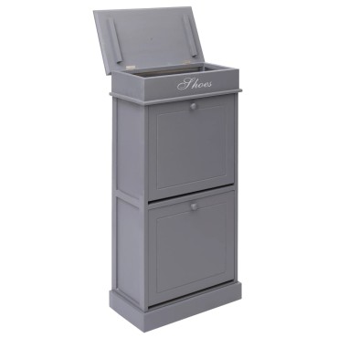 vidaXL Παπουτσοθήκη Γκρι 50x28x98cm από Ξύλο Παυλώνιας