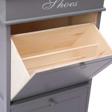 vidaXL Παπουτσοθήκη Γκρι 50x28x98cm από Ξύλο Παυλώνιας