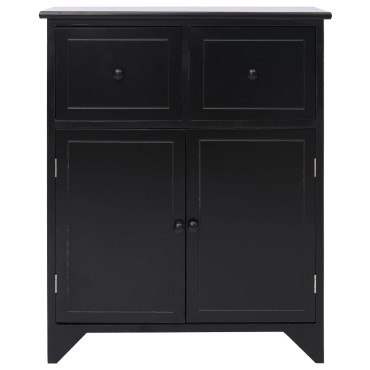 vidaXL Βοηθητική Συρταριέρα Μαύρη 60x30x75cm από Ξύλο Παυλώνιας 1 τεμ.