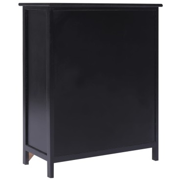 vidaXL Βοηθητική Συρταριέρα Μαύρη 60x30x75cm από Ξύλο Παυλώνιας 1 τεμ.