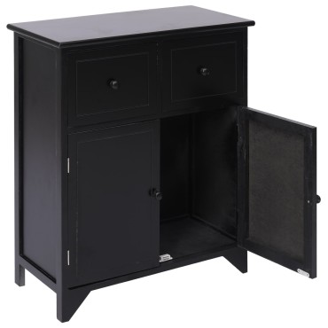vidaXL Βοηθητική Συρταριέρα Μαύρη 60x30x75cm από Ξύλο Παυλώνιας 1 τεμ.
